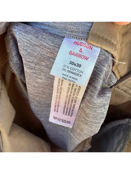 Hudson & Barrow Mens 30x30 Performance Stretch Golf Pants Gray Cotton Blend - Picture 2 of 12